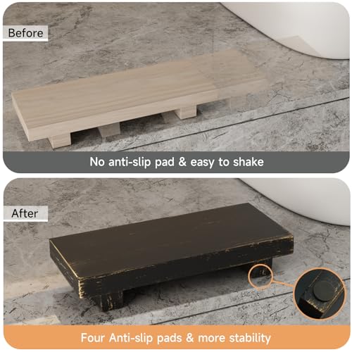 Wood Pedestal Stand Risers 8.7''x3.5'' Small Wooden Riser Soap Stand for Table Countertop Kitchen Sink