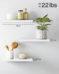 Floating Wood Shelves - Wall Mounted, for Kitchen, with 22lbs Capacity Set of 3