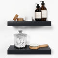 Floating Wooden Shelves for Kitchen Wall Mounted - Thick Industrial Kitchen Wood Shelf Set of 2