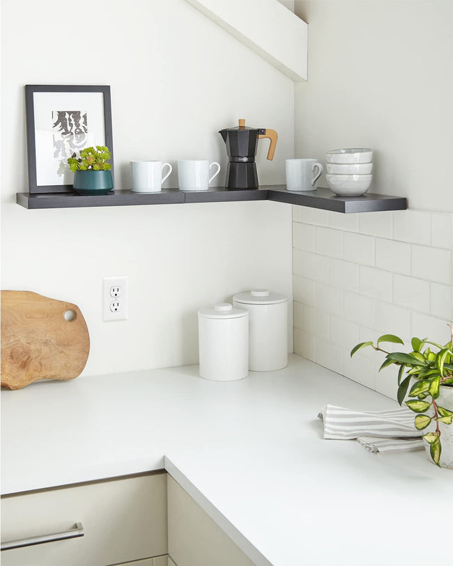 Floating Wood Shelves - Wall Mounted, for Kitchen, with 22lbs Capacity Set of 3