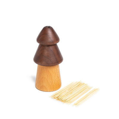Wood Cute Mushroom Toothpick Holder Container Home Kitchen Dining Room (with toothpicks)