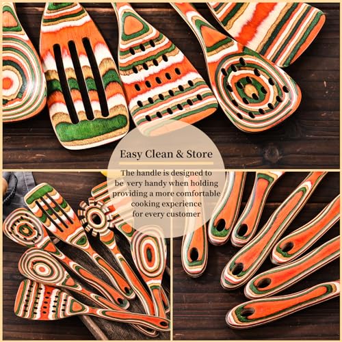 7-Piece wood Utensils Set, Durable, Eco-Friendly, Wooden Spoons for cooking, Kitchen Tool