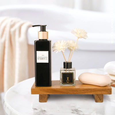 Acacia Wood Riser Soap Tray, Wood Pedestal Soap Dish for Kitchen Counter Sink Stand, Natural Acacia