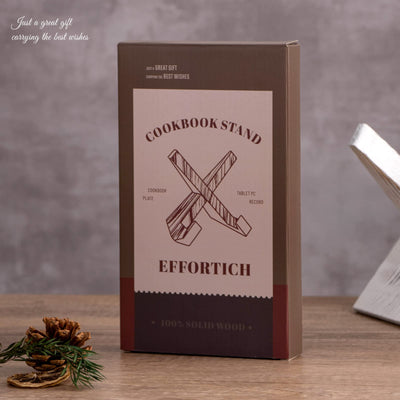 Cookbook Stand, Wooden Recipe Book Holder, Cook Book Stand for Kitchen Counter