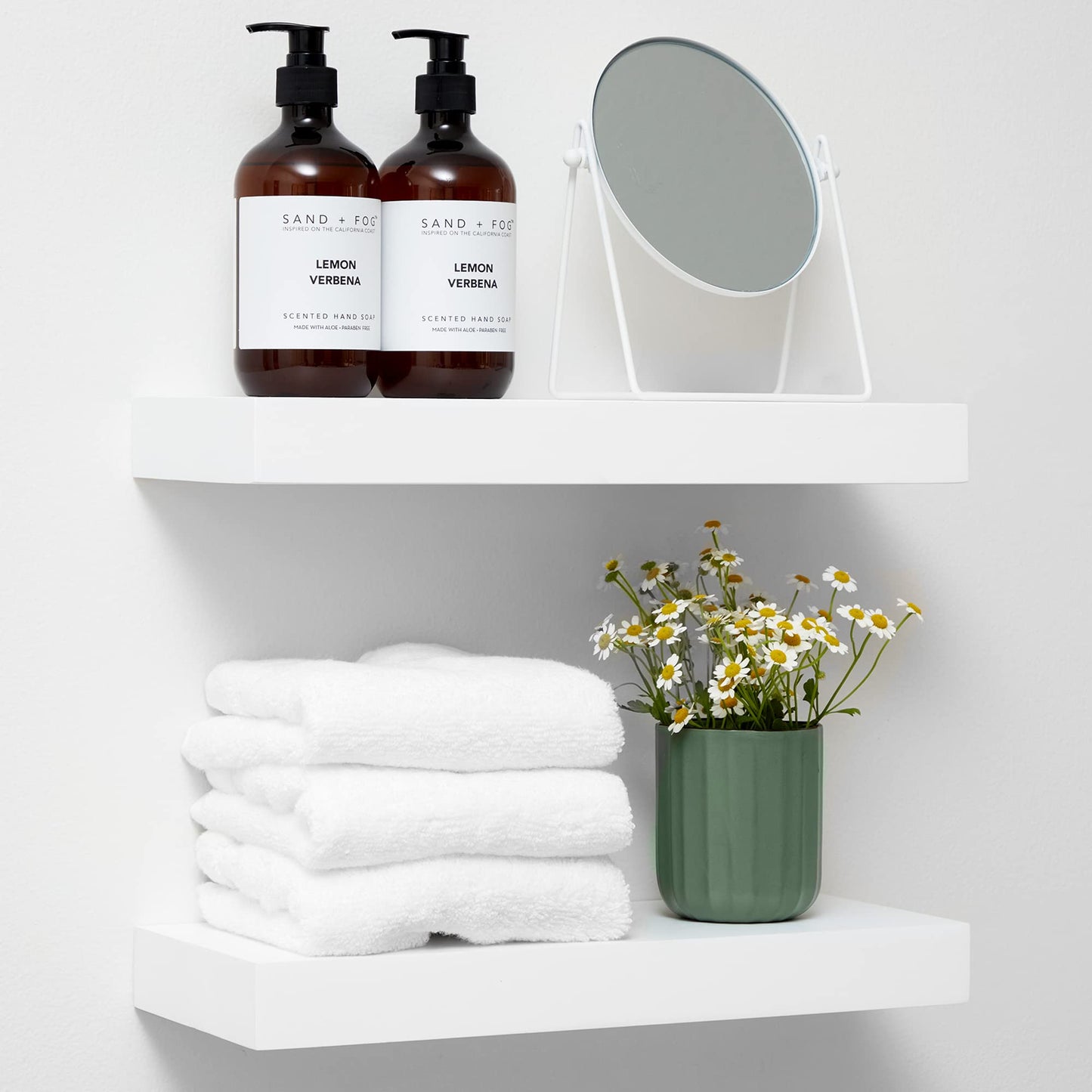 Floating Wooden Shelves for Kitchen Wall Mounted - Thick Industrial Kitchen Wood Shelf Set of 2