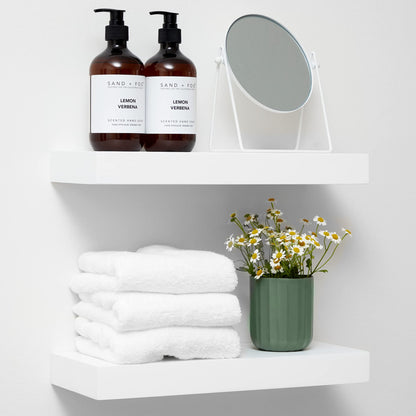 Floating Wooden Shelves for Kitchen Wall Mounted - Thick Industrial Kitchen Wood Shelf Set of 2