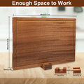 Wooden Cutting Boards For Kitchen Wood Chopping Board Thick One-piece Cutting Board With Juice Groove  15 * 10.2 * 1"