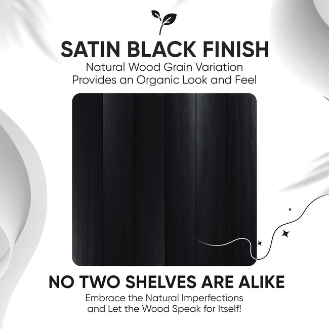 Floating Wooden Shelves for Kitchen Wall Mounted - Thick Industrial Kitchen Wood Shelf Set of 2