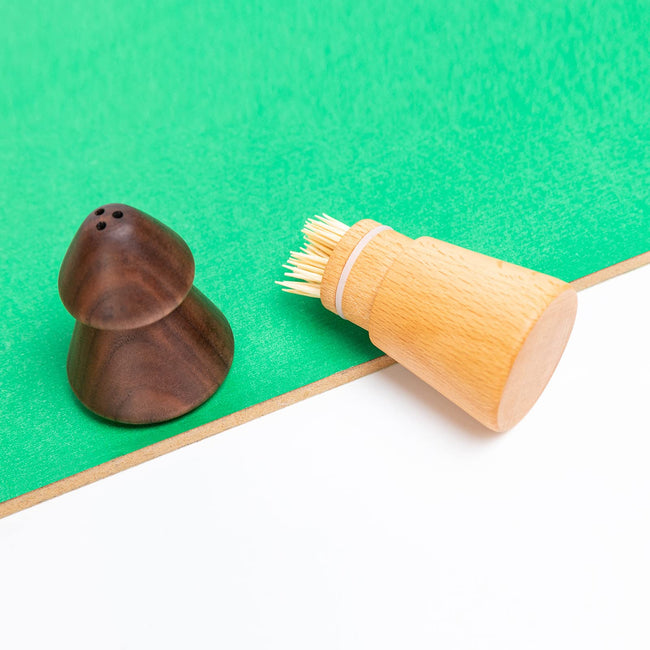 Wood Cute Mushroom Toothpick Holder Container Home Kitchen Dining Room (with toothpicks)
