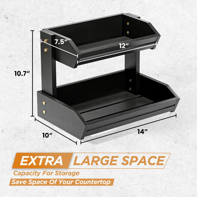 Acacia Wood Fruit Basket - Fruit Bowl for Kitchen Counter, Extra Large Made in USA