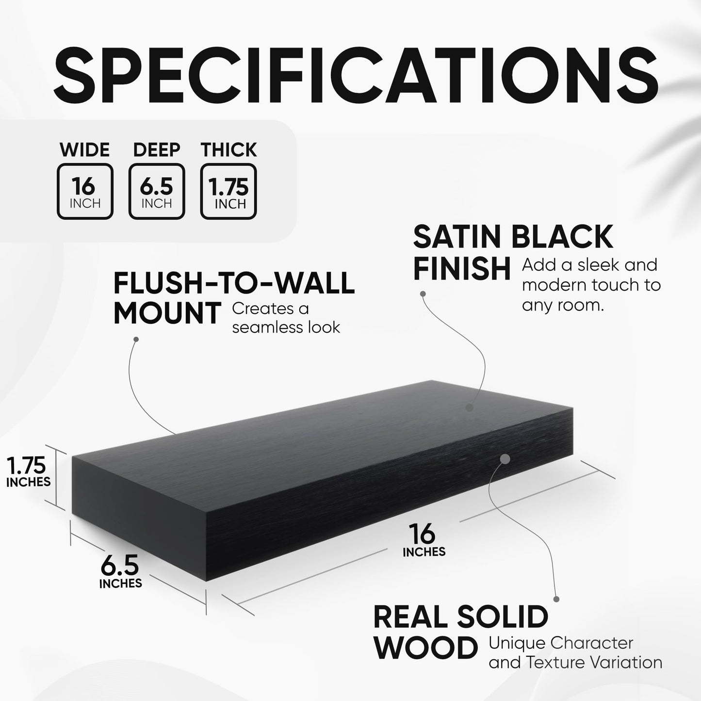 Floating Wooden Shelves for Kitchen Wall Mounted - Thick Industrial Kitchen Wood Shelf Set of 2