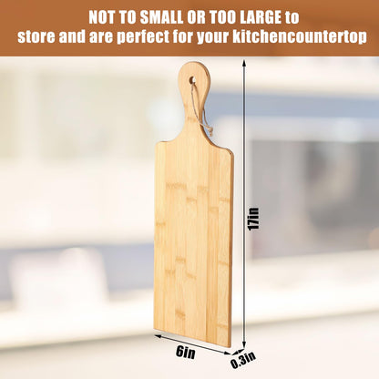 12 Packs Cutting Board Set with Handles 15 x 7 Inch, Acacia, Bamboo Wood)
