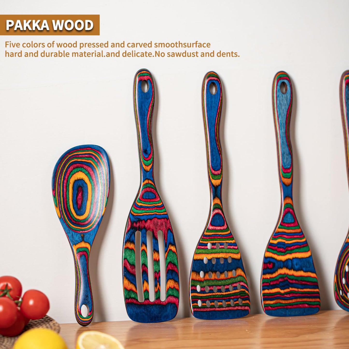 7-Piece wood Utensils Set, Durable, Eco-Friendly, Wooden Spoons for cooking, Kitchen Tool