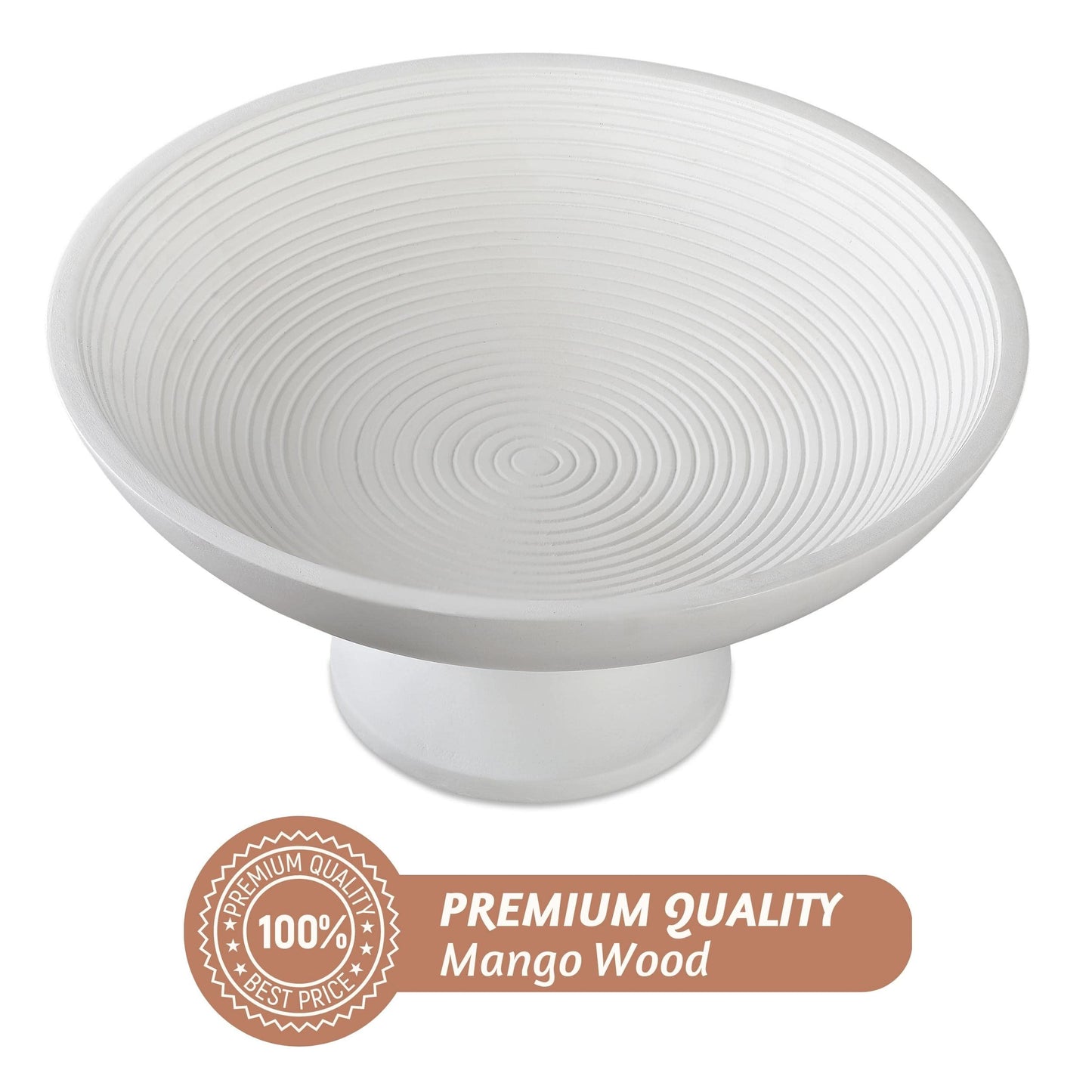 Acacia Wood Fruit Bowl for Kitchen Counter 12" Large