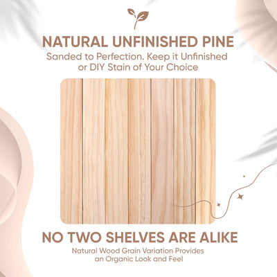 Floating Wooden Shelves for Kitchen Wall Mounted - Thick Industrial Kitchen Wood Shelf Set of 2