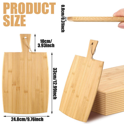 12 Packs Cutting Board Set with Handles 15 x 7 Inch, Acacia, Bamboo Wood)