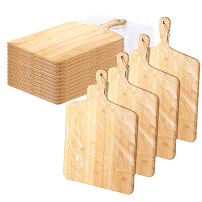 12 Packs Cutting Board Set with Handles 15 x 7 Inch, Acacia, Bamboo Wood)