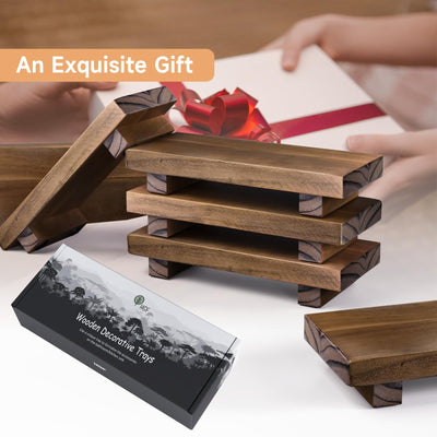 Wood Pedestal Stand Risers 8.7''x3.5'' Small Wooden Riser Soap Stand for Table Countertop Kitchen Sink