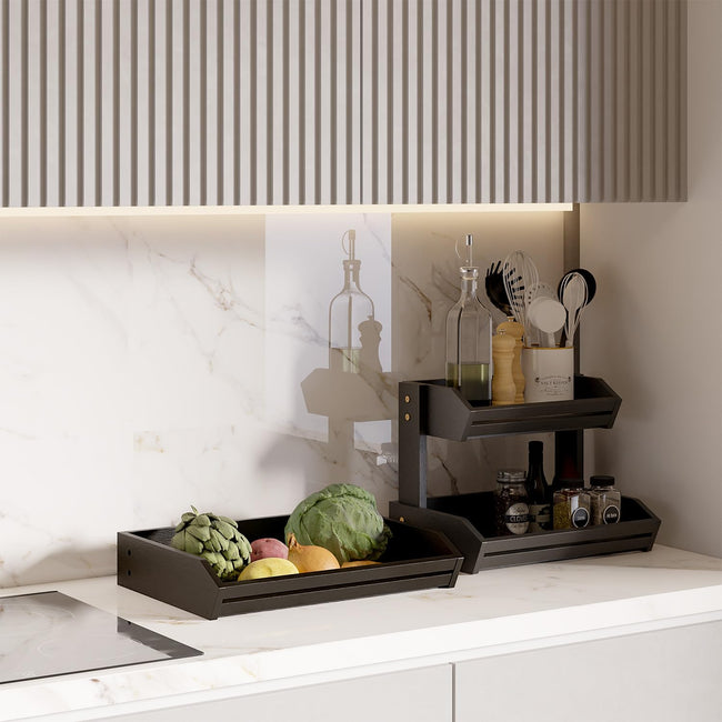 Acacia Wood Fruit Basket - Fruit Bowl for Kitchen Counter, Extra Large Made in USA