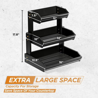 Acacia Wood Fruit Basket - Fruit Bowl for Kitchen Counter, Extra Large Made in USA