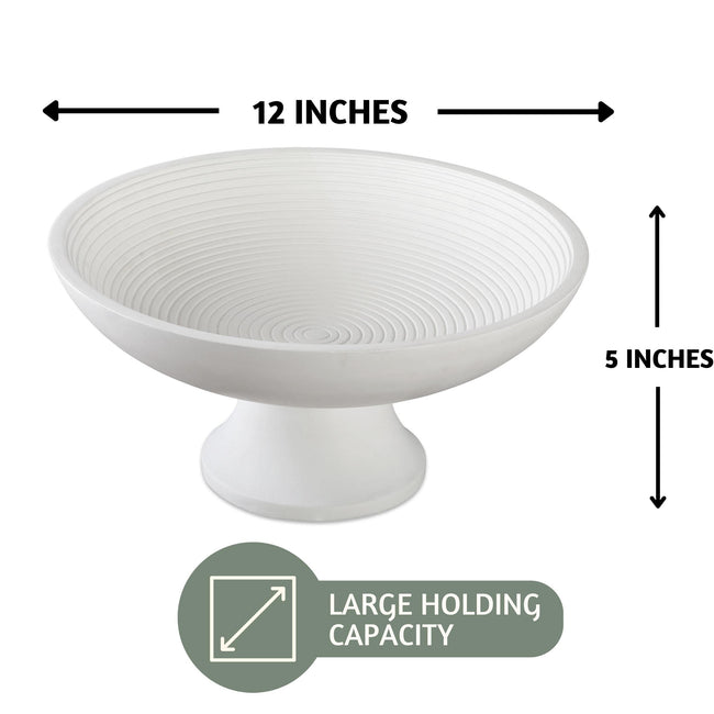 Acacia Wood Fruit Bowl for Kitchen Counter 12" Large