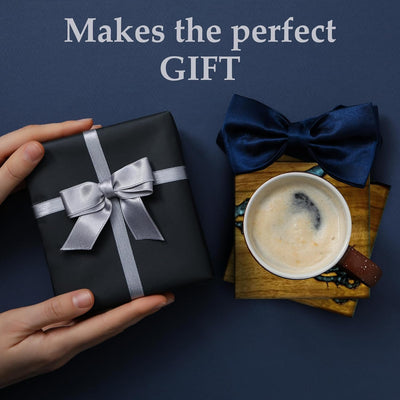 Beautiful Epoxy Resin and Wood Coaster Set Made in USA