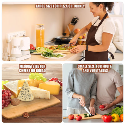 12 Packs Cutting Board Set with Handles 15 x 7 Inch, Acacia, Bamboo Wood)