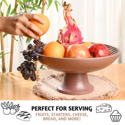 Acacia Wood Fruit Bowl for Kitchen Counter 12" Large