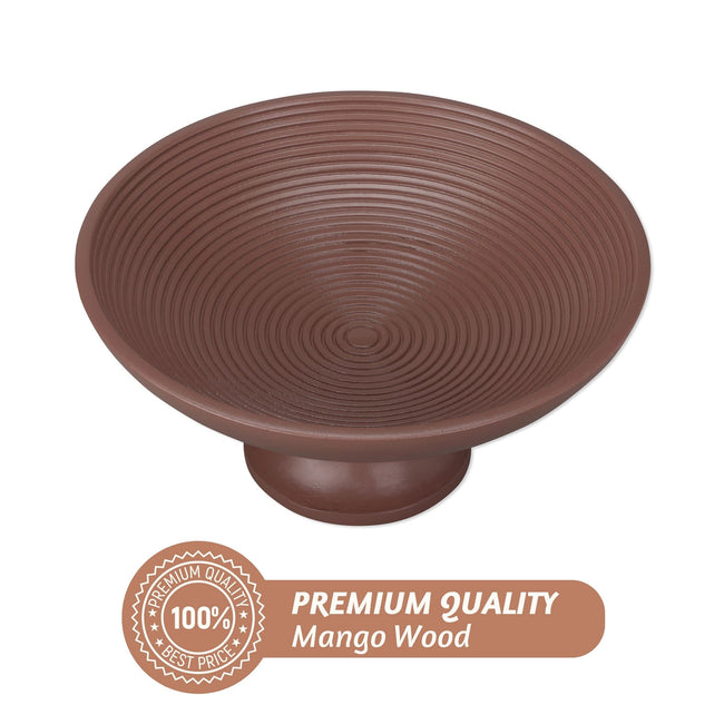 Acacia Wood Fruit Bowl for Kitchen Counter 12" Large