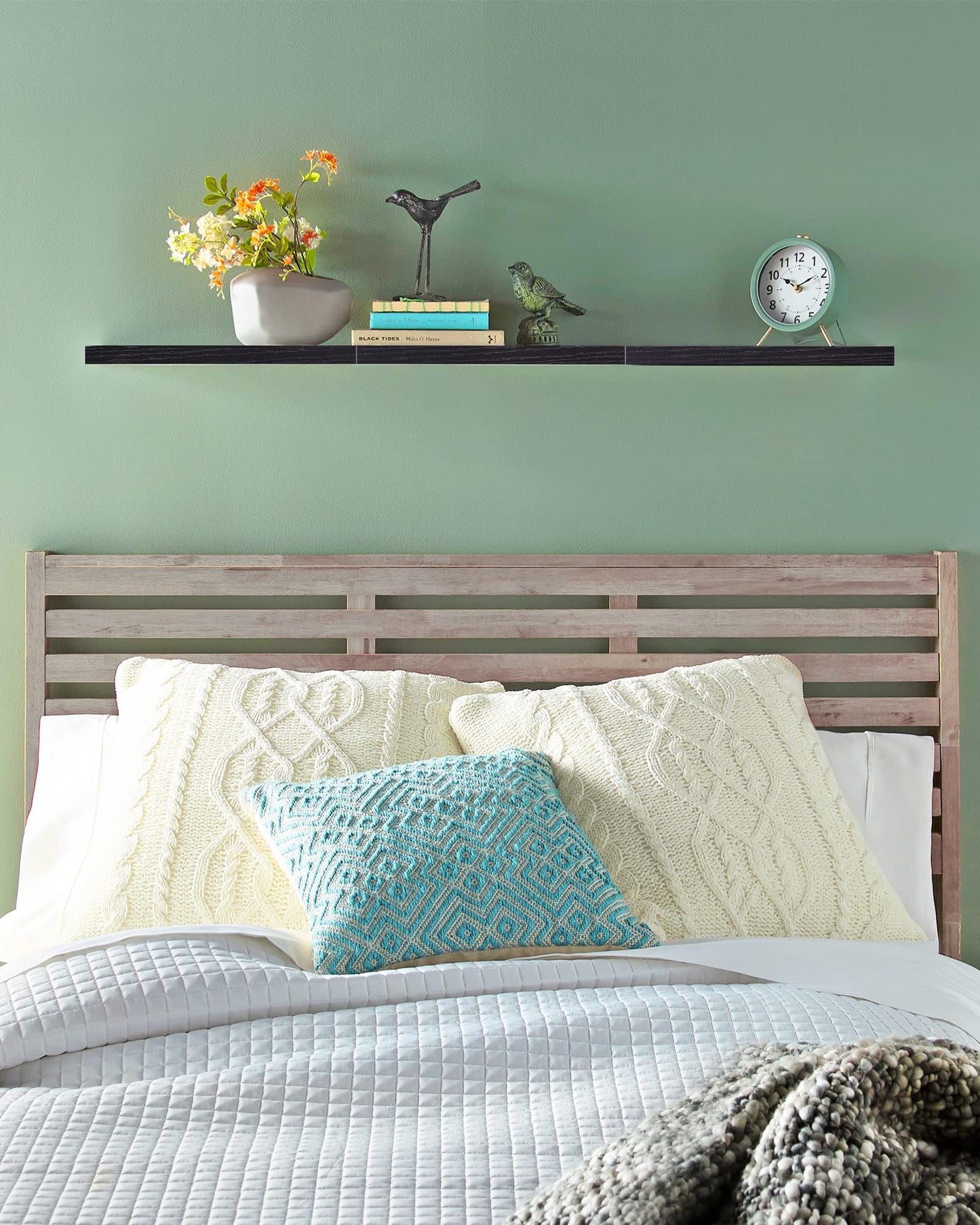 Floating Wood Shelves - Wall Mounted, for Kitchen, with 22lbs Capacity Set of 3