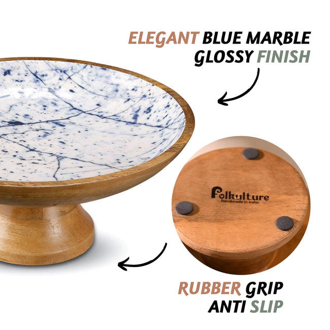 Acacia Wood Fruit Bowl for Kitchen Counter 12" Large