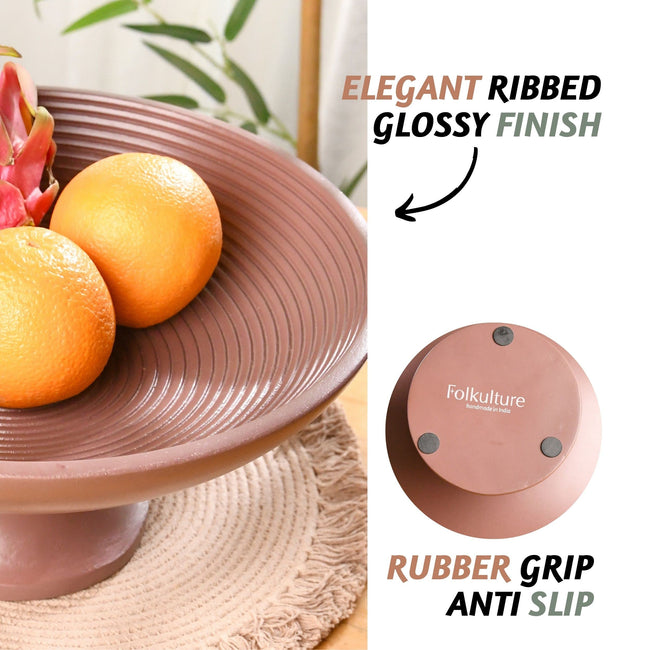 Acacia Wood Fruit Bowl for Kitchen Counter 12" Large