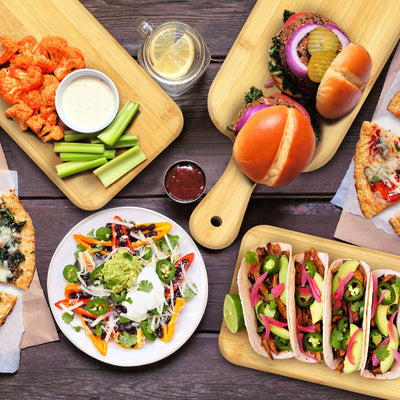 12 Packs Cutting Board Set with Handles 15 x 7 Inch, Acacia, Bamboo Wood)