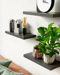 Floating Wood Shelves - Wall Mounted, for Kitchen, with 22lbs Capacity Set of 3