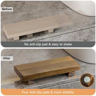 Wood Pedestal Stand Risers 8.7''x3.5'' Small Wooden Riser Soap Stand for Table Countertop Kitchen Sink