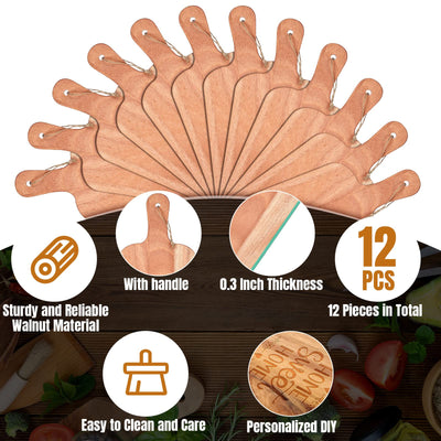 12 Packs Cutting Board Set with Handles 15 x 7 Inch, Acacia, Bamboo Wood)