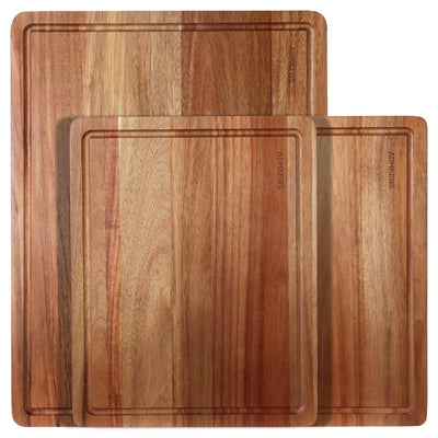 Wood Cutting Boards Set of 3 for Kitchen, Thick Chopping Board, (17x12, 12x10, 12x7 inch)