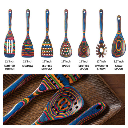 7-Piece wood Utensils Set, Durable, Eco-Friendly, Wooden Spoons for cooking, Kitchen Tool