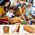 Set of 4 Thick Acacia Wood Cutting Boards with Handles, Assorted Sizes Large Charcuterie Boards For Meat, Pizza, Vegetables, Bread, Kitchen