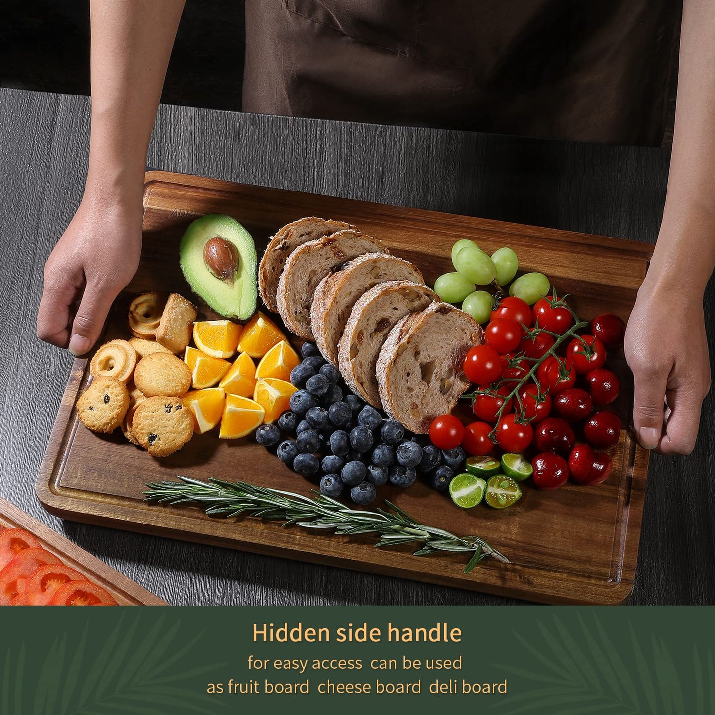 Wood Cutting Boards Set of 3 for Kitchen, Thick Chopping Board, (17x12, 12x10, 12x7 inch)