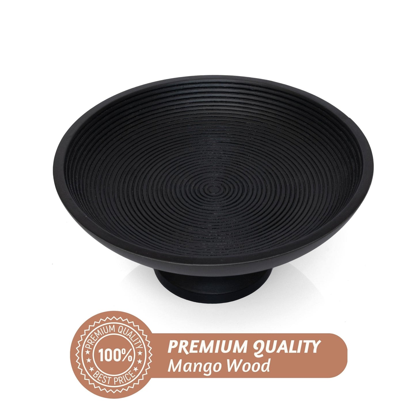 Acacia Wood Fruit Bowl for Kitchen Counter 12" Large