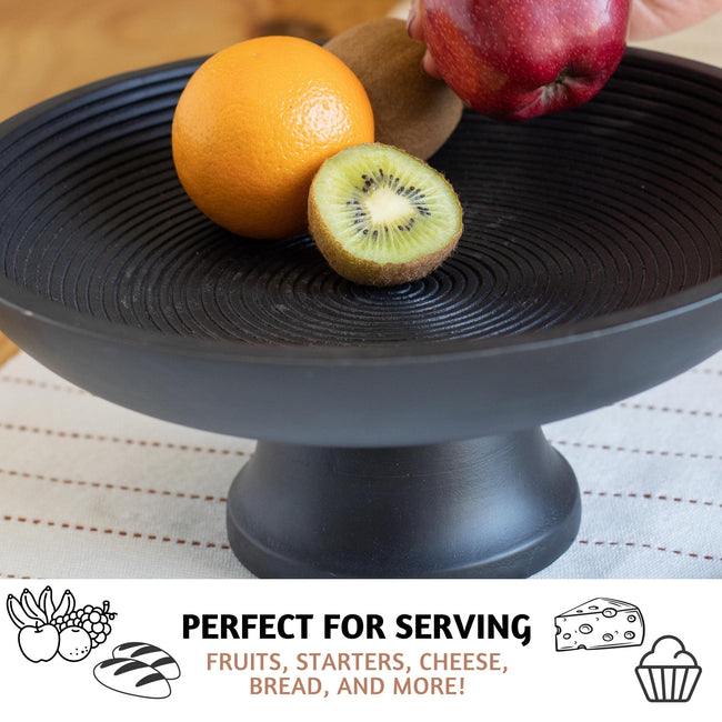 Acacia Wood Fruit Bowl for Kitchen Counter 12" Large