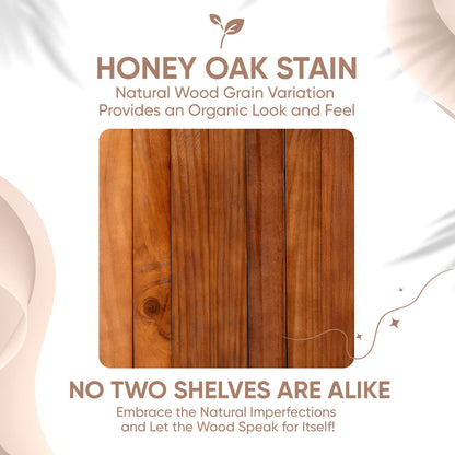 Floating Wooden Shelves for Kitchen Wall Mounted - Thick Industrial Kitchen Wood Shelf Set of 2
