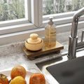 Wood Pedestal Stand Risers 8.7''x3.5'' Small Wooden Riser Soap Stand for Table Countertop Kitchen Sink