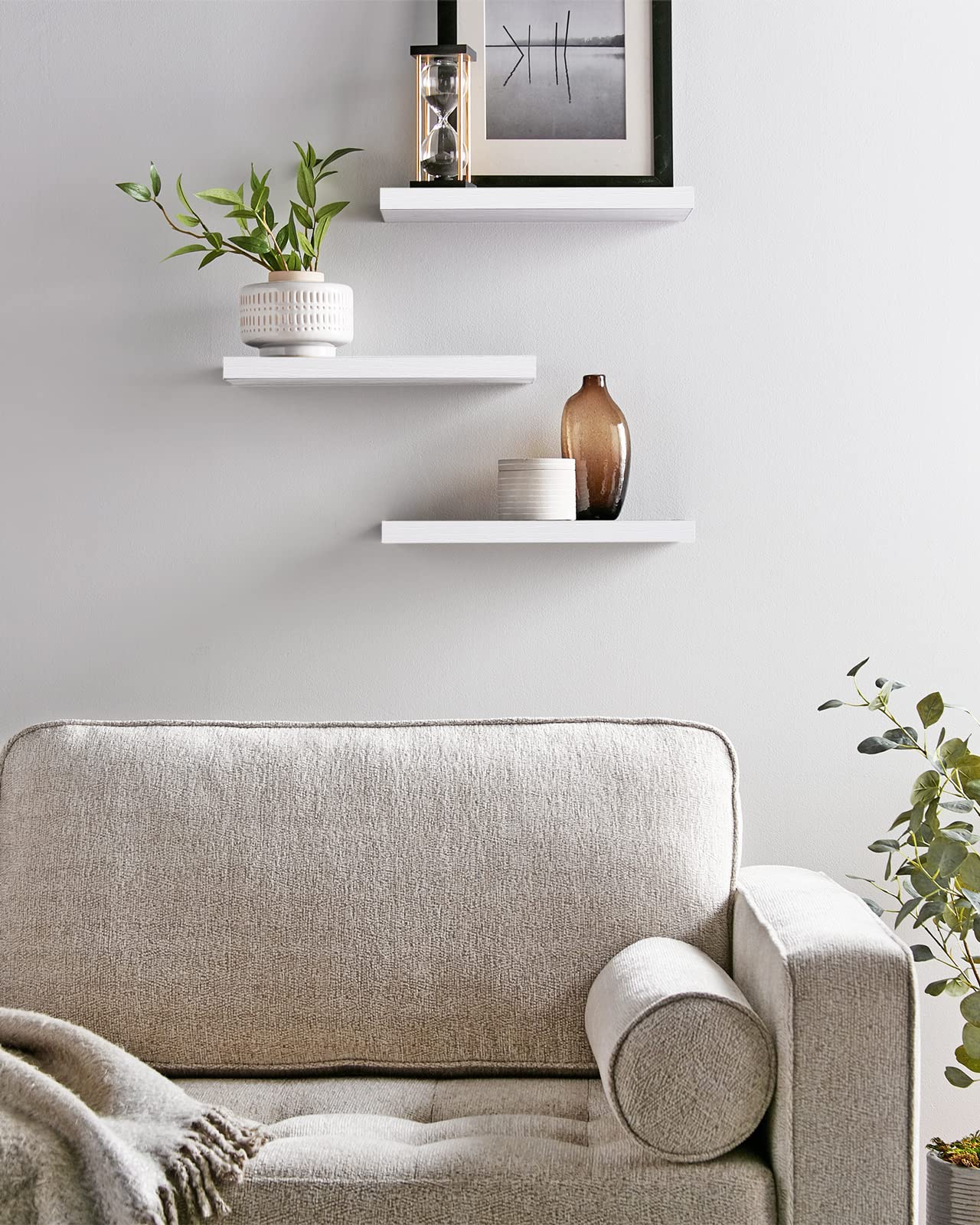 Floating Wood Shelves - Wall Mounted, for Kitchen, with 22lbs Capacity Set of 3