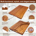 Wooden Cutting Boards For Kitchen Wood Chopping Board Thick One-piece Cutting Board With Juice Groove  15 * 10.2 * 1"