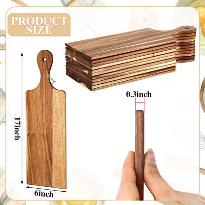 12 Packs Cutting Board Set with Handles 15 x 7 Inch, Acacia, Bamboo Wood)