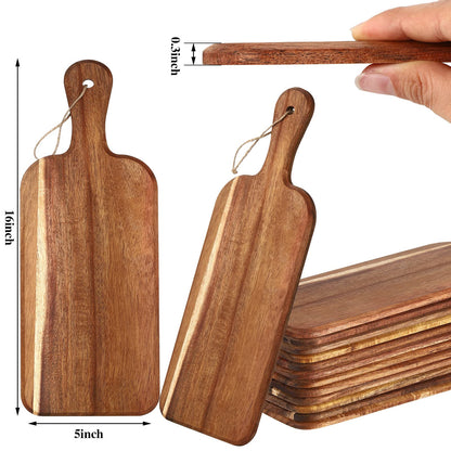 12 Packs Cutting Board Set with Handles 15 x 7 Inch, Acacia, Bamboo Wood)
