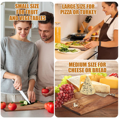 12 Packs Cutting Board Set with Handles 15 x 7 Inch, Acacia, Bamboo Wood)