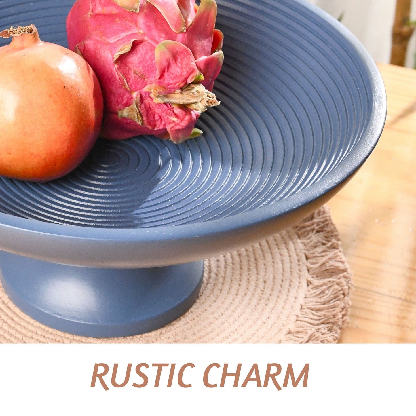 Acacia Wood Fruit Bowl for Kitchen Counter 12" Large